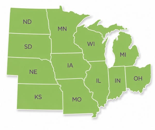 midwest region map
